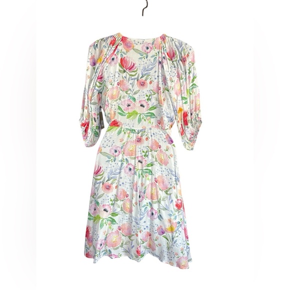 LUCY PARIS women’s azalea mini dress in white floral Linen size M NWT - Picture 5 of 15